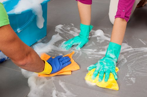 Professional cleaners in Brentford working in a modern home