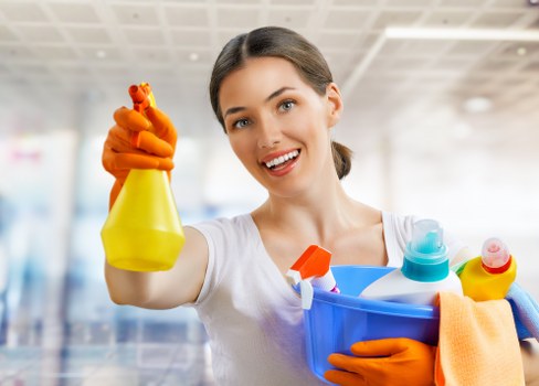 Local cleaners working in a Brentford apartment building